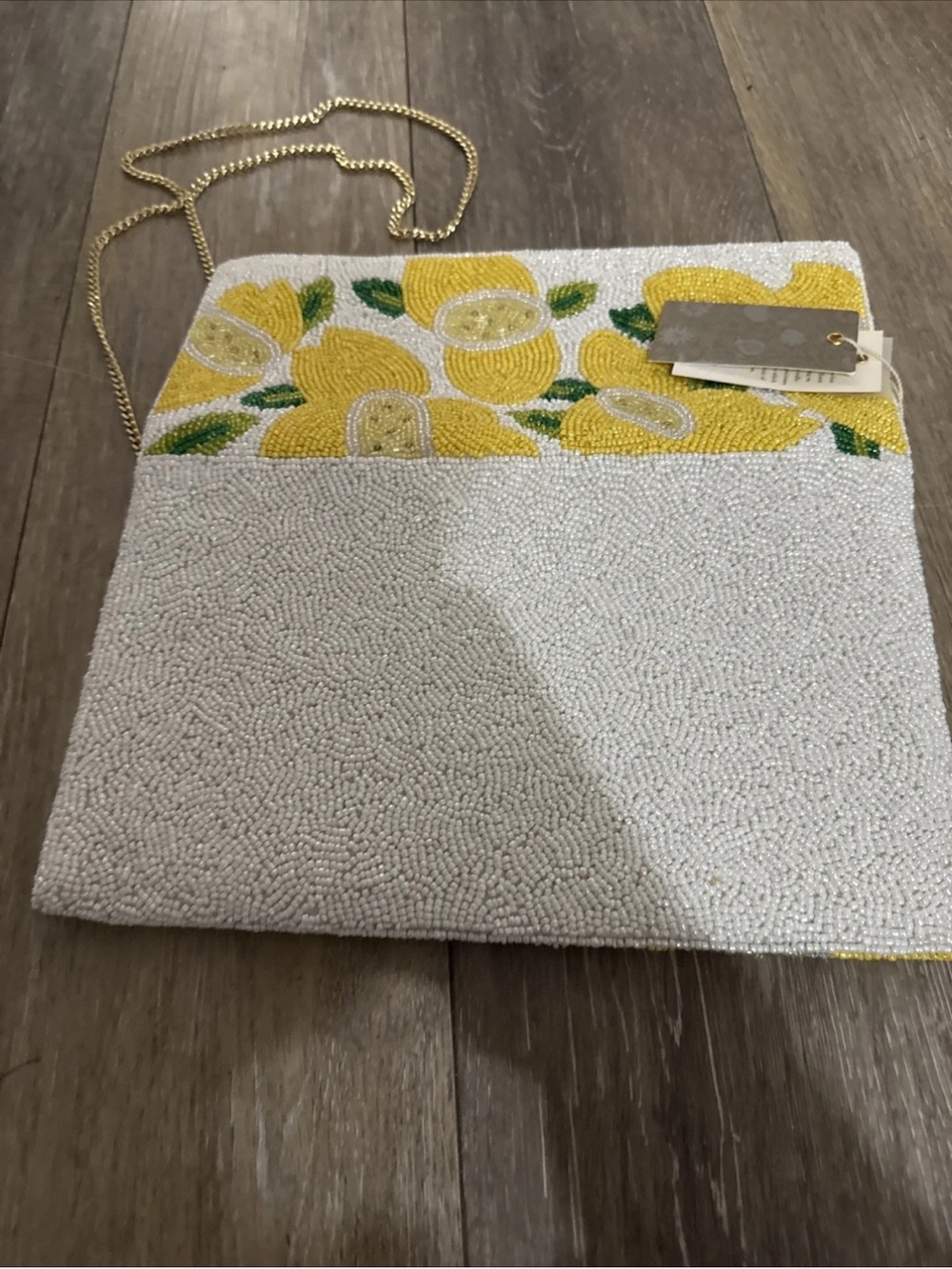 T.J.Maxx Beaded Lemon Print Clutch in Yellow, White, Green - Picture 4 of 4